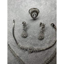 STERLING ZILVEREN KETTING KETTING ARMBAND RING EN OORBELLEN