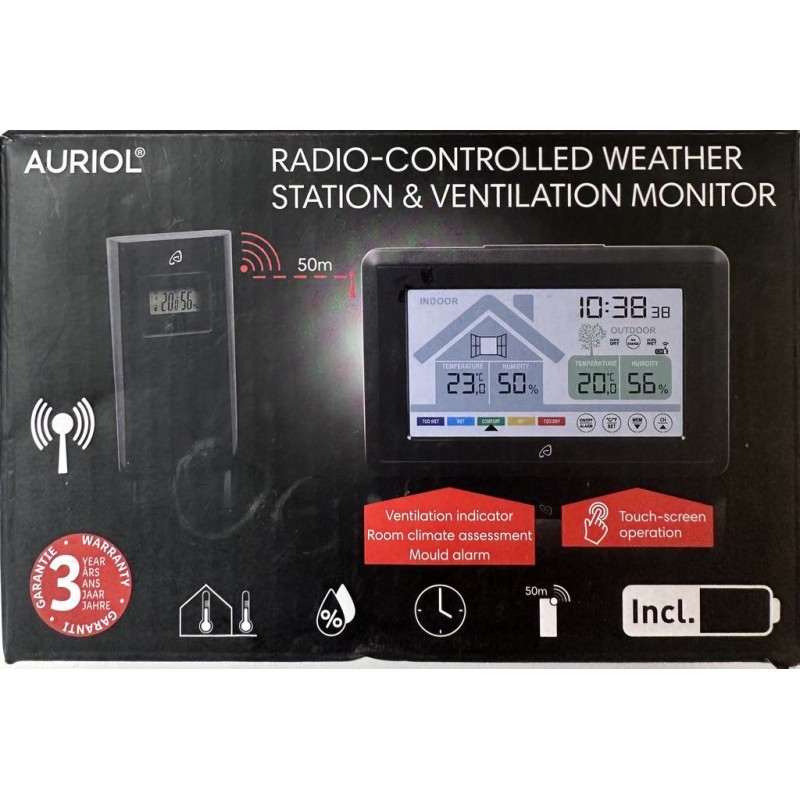 AURIOL RADIO-CONTROLLED WEATHER STATION & VENTILATION MONITOR