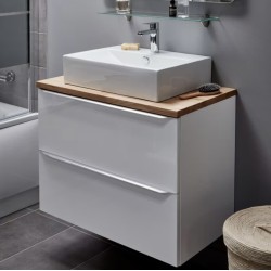 keramische opzetwastafel 54 x 40 cm wit