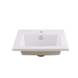 Inbouwwastafel, keramiek, 42 ​​x 42 cm, wit