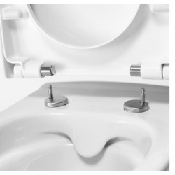 Hangende toiletpot met een langzaam sluitende zitting