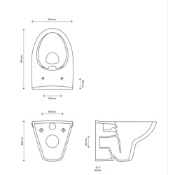 Hangende toiletpot met een langzaam sluitende zitting